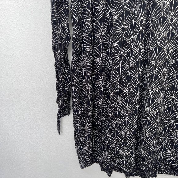 Roxy black cream patterened boho tunic 3/4 sleeve tiered blouse Size: S - Picture 5 of 9